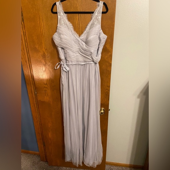 Bhldn Fog Dress Anthropologie BHLDN Avery Bridesmaid Dress In Fog Beaded  Tulle